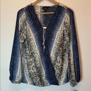 Alyx Snakeskin Print Criss Cross Top Small NWT